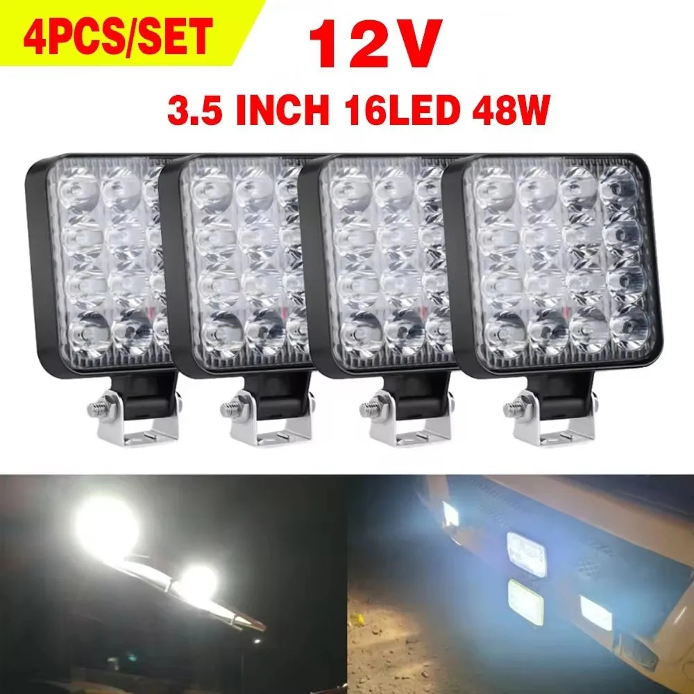 Square LED Spot Lights - 4 PACK