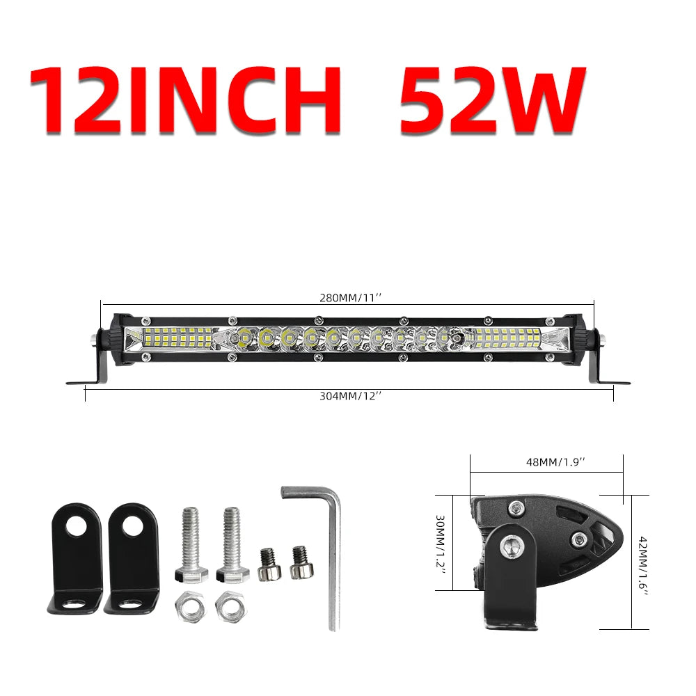 Double Row LED Lightbar 12" - 52"