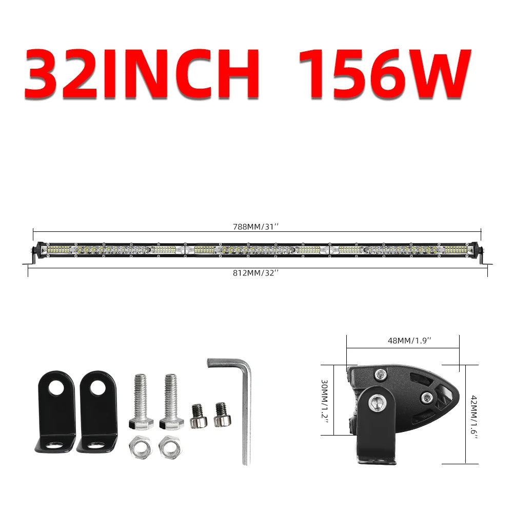 Double Row LED Lightbar 12" - 52"