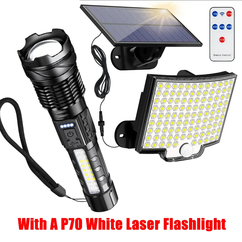 Solar Motion Sensor Flood Light - FREE Gift Included