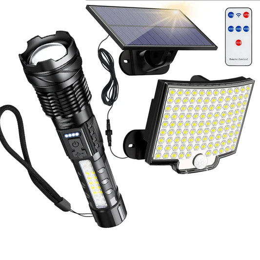 Solar Motion Sensor Flood Light - FREE Gift Included