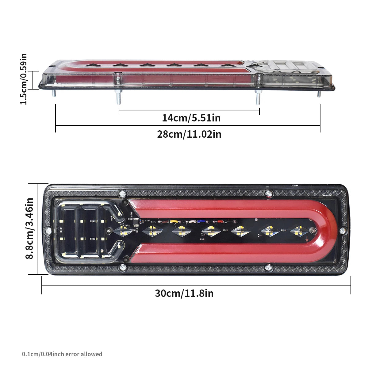 U Style Rear LED Lights - Pair